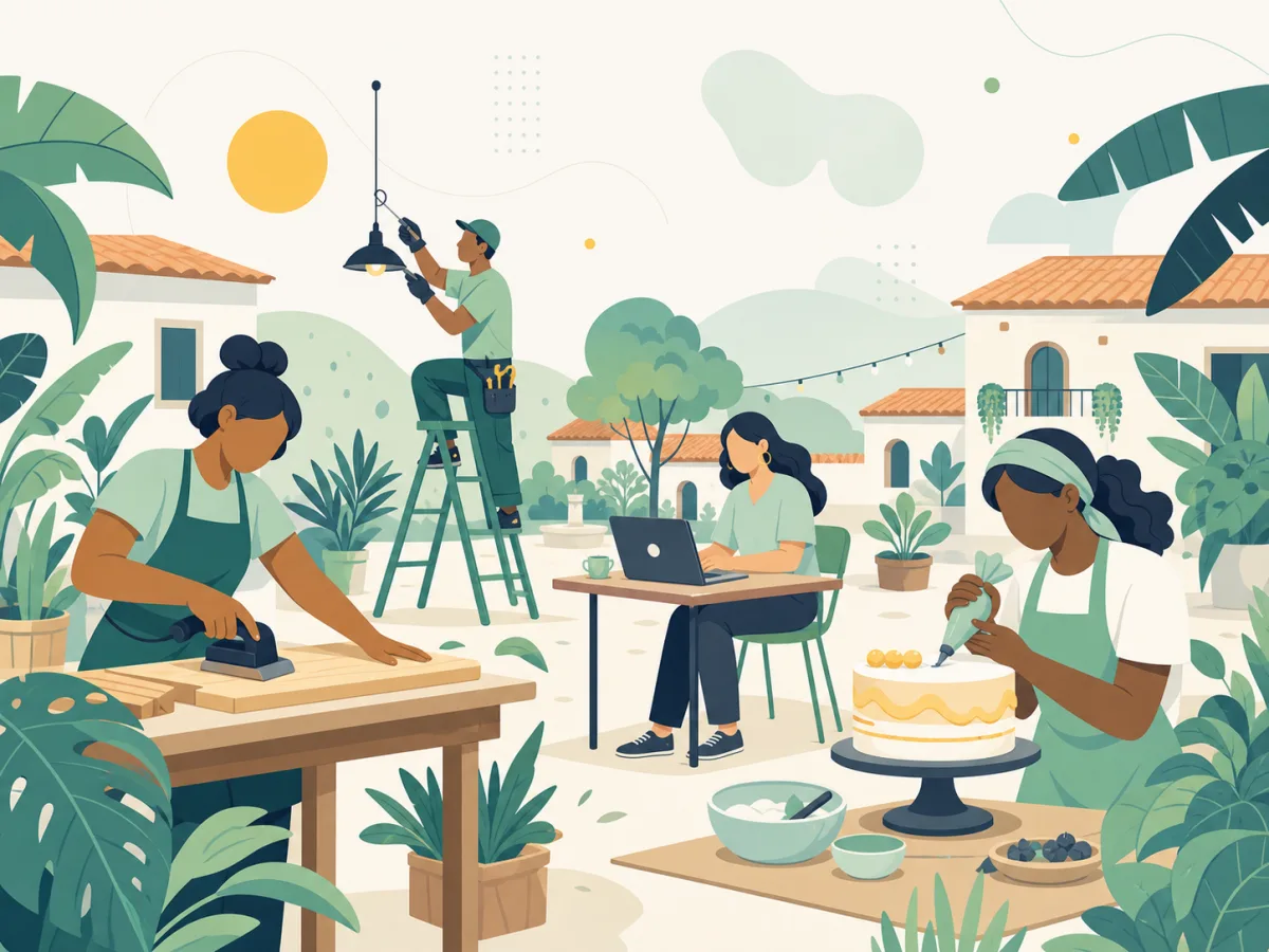 La comunidad de Tequio colaborando